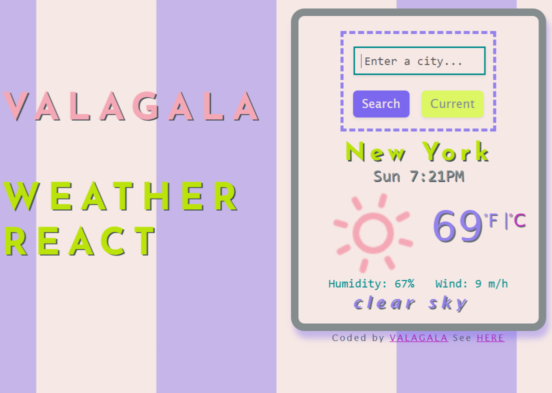 VALAGALA\/WEATHER REACT App